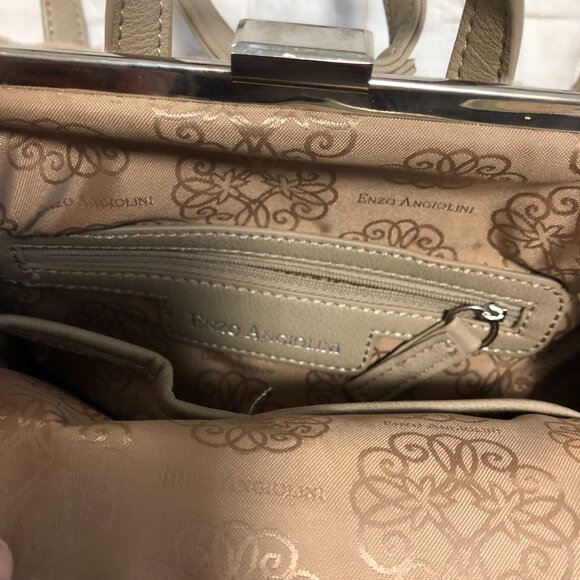 Enzo Angiolini Mink Taupe Pink Elegant Faux Fur Backpack Purse Bag - Picture 8 of 9